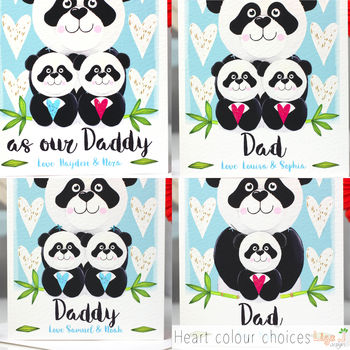 Personalised Panda Twins Father's Day Card, 3 of 10