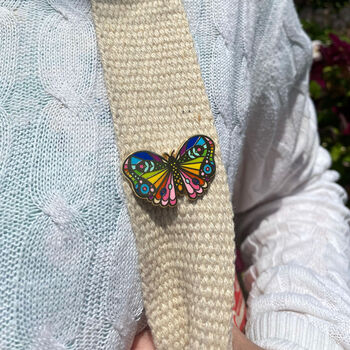 Bright Rainbow Butterfly Enamel Pin Badge, 2 of 11