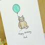 Personalised 'Cat With Balloon' Handmade Card, thumbnail 4 of 9