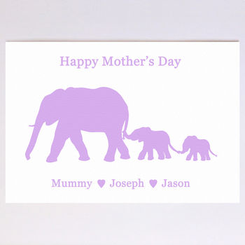 Personalised Elephant Family Mother's Day Card, 5 of 7