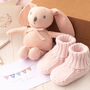 Baby Booties And Bunny Rabbit Toy Gift Set, thumbnail 12 of 12