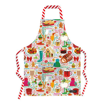 Christmas Foodie Unisex Cotton Apron With Front Pocket, 4 of 11