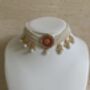 Red And White Gold Plated Kundan Pearl Indian Set, thumbnail 4 of 7