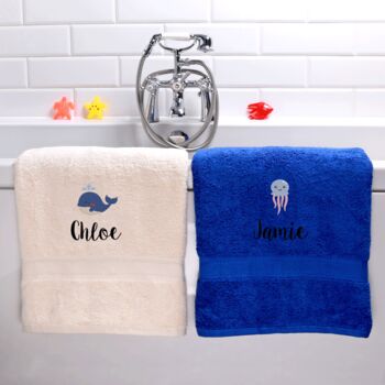 Personalised Jellyfish Childrens Bath Towel, 10 of 10