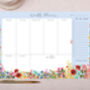 Blue Floral Weekly Desk Planner Pad, thumbnail 1 of 4