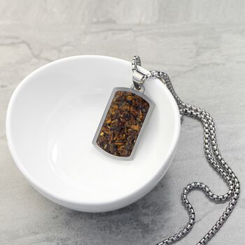 Personalised Men's Tiger's Eye Dog Tag Necklace, 2 of 9