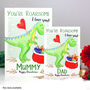 Personalised Dinosaur 'Love You' Christmas Card, thumbnail 4 of 4