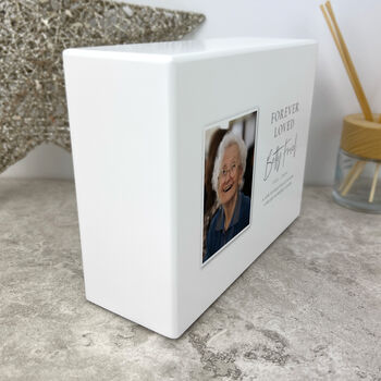 Personalised Forever Loved Photo Cremation Urn For Ashes 1090ml, 6 of 10