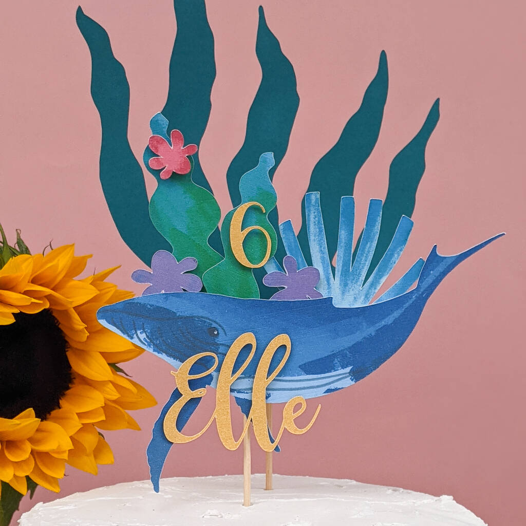 3D Blue Whale Under The Sea Cake Topper, 1 of 3