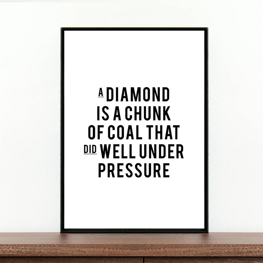 'Diamond' Motivational Quote Print, 1 of 2