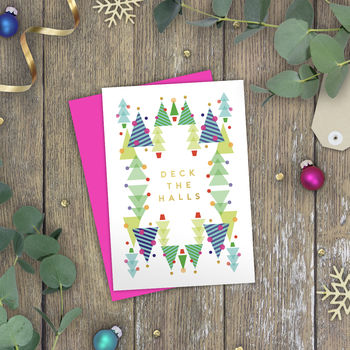 Pack Of Geo Merry Gold Foil Christmas Cards, 3 of 10