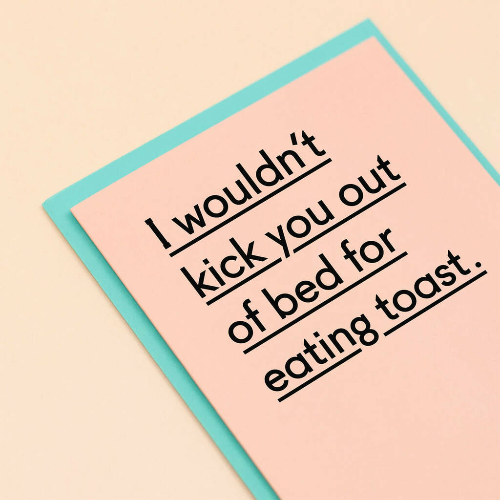 'Kick You Out Of Bed' Rude Anniversary Card For Him By Twin Pines