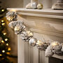 Frosted White Christmas Garland With Lights, thumbnail 1 of 5