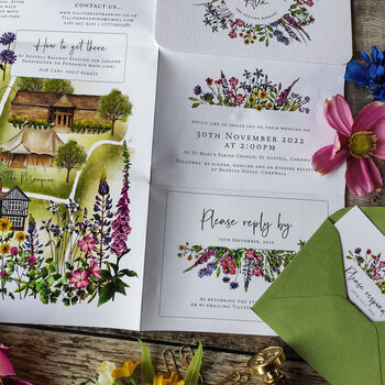 Wildflower Wedding Invitation Poster Invitation, 4 of 11