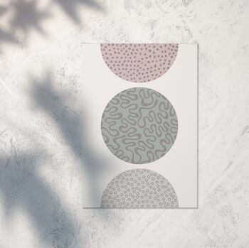 Framed Print Textured Circles Abstract Art, 3 of 5