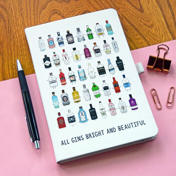 'All Gins Bright And Beautiful' Hardback Gin Notebook, 9 of 9