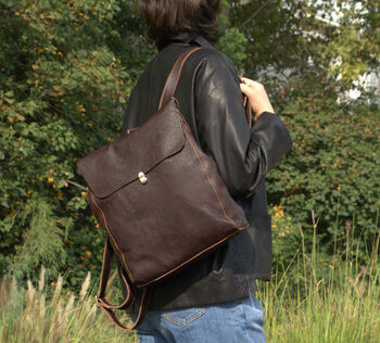 Worn Look Leather Backpack For Ladies, 12 of 12