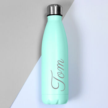 Personalised Mint Green Metal Insulated Drinks Bottle, 6 of 6