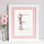 Personalised Floral Initial Letter Print, thumbnail 2 of 7