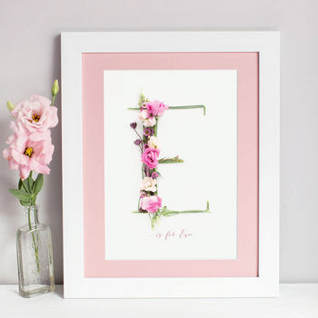 Personalised Floral Initial Letter Print, 2 of 7