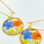 Earrings With Orange And Blue Flowers, thumbnail 7 of 10