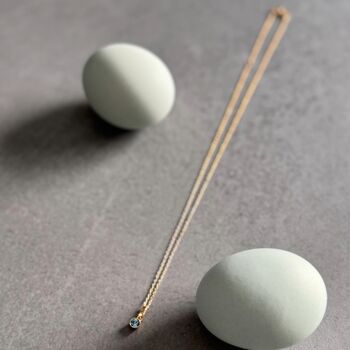March Birthstone Aquamarine Gold Plated Necklace, 4 of 11