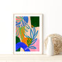 Colourful Rainbow Abstract Leaf Art Print, thumbnail 2 of 12