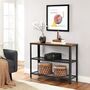 Industrial Console Table Hallway Table With Shelves, thumbnail 3 of 9