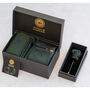 Dark Bottle Green Textured Tie Set And Socks Wedding Groomsmen Gift, thumbnail 1 of 8