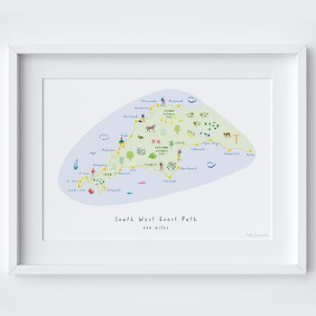 South West Coast Path Art Print Map Walking Route, 2 of 3
