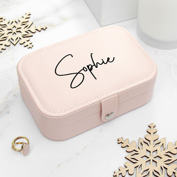 Personalised Blush Pink Jewellery Case, 3 of 6