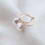 Vegan Organic Pearl Hoop Earrings, thumbnail 2 of 5