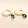 Birthstone Crystal Huggie Hoop Earrings In Gold, thumbnail 6 of 12