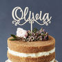 Personalised Decorative Name Wooden Cake Topper, thumbnail 1 of 5