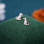 Sterling Silver Cute Puppy Dog Stud Earrings, thumbnail 6 of 11