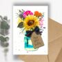 Personalised Sunflower Hand Painted Watercolour Birthday Card For Her, thumbnail 6 of 6