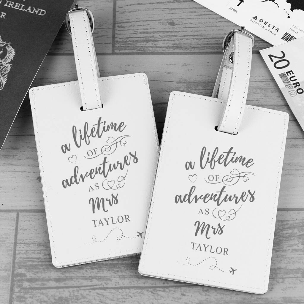 Personalised Lifetime Adventures Luggage Tags Reduced By Sassy Bloom As