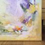 Colourful Abstract Painting On Canvas Yellow Lavender, thumbnail 4 of 4