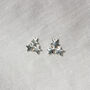 Dainty Star Cluster Stud Earrings In Gold Or Silver, thumbnail 3 of 6