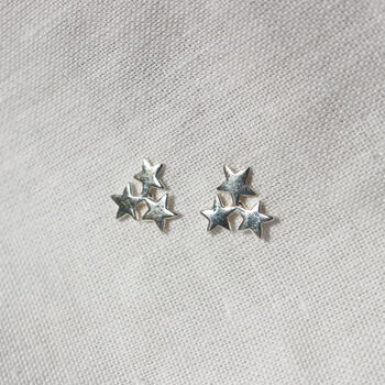 Dainty Star Cluster Stud Earrings In Gold Or Silver, 3 of 6