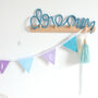 Personalised Aqua And Lilac Name Bunting, thumbnail 4 of 7