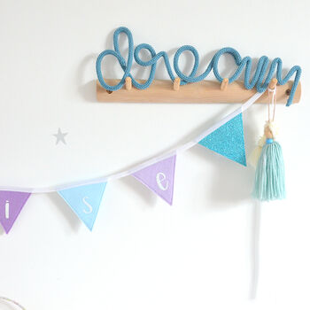 Personalised Aqua And Lilac Name Bunting, 4 of 7