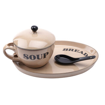 Cream Soup Bowl And Plate With Spoon In Gift Box, 2 of 3