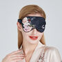 Silk Eye Mask Fleur Japonaise Midnight Blue, thumbnail 5 of 6