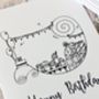 Happy Birthday Card, Illustrated Birthday Party Card, thumbnail 2 of 2