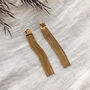 Seiena. Gold Plated Chain Tassel Drop Earrings, thumbnail 3 of 4