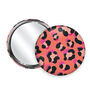 Wild Cat Leopard Print Coral Handbag Mirror And Pouch, thumbnail 3 of 6