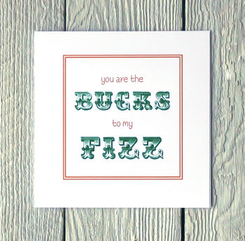 Personalised Bucks Fizz Card, 2 of 2
