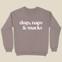 Dog, Naps And Snacks Sweatshirt, thumbnail 2 of 6