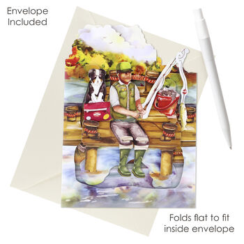 Fishing Pop Up Swing Greetings Card, 4 of 5
